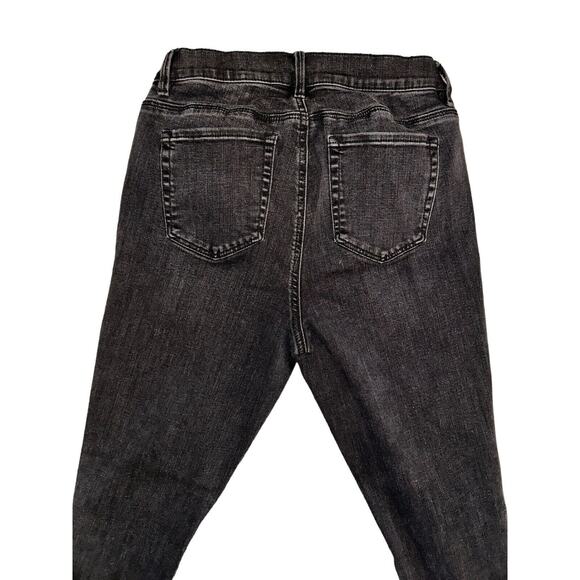 Pacsun Distressed Black Wash High Rise Skinny Jeans Ripped Knee Raw Hem - Picture 8 of 11